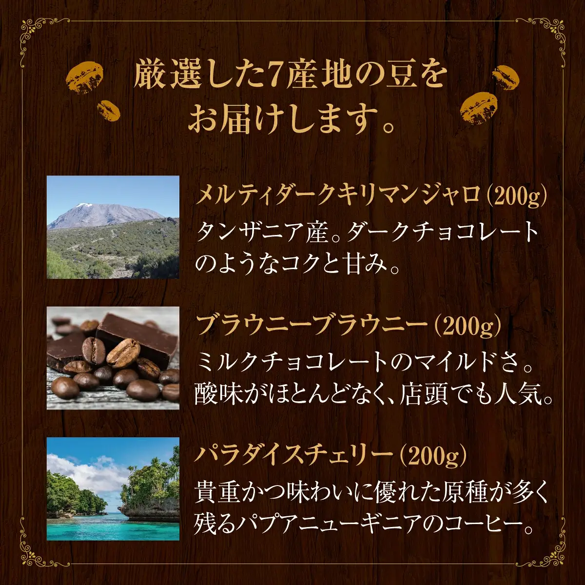 [7種飲み比べセット] 世界流通量上位5％のスペシャルティコーヒー【粉】
