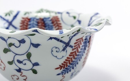 源右衛門窯 染錦藤絵 鉢 器 食器 盛り鉢 有田焼 ad085