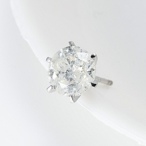 Deliciae 大粒1カラット2粒 スタッドピアス 6本爪 天然ダイヤモンド 鑑別書付【2ct】PT900 DPEPT2001-1