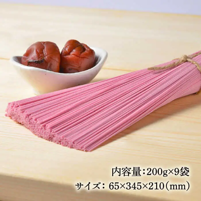 【訳あり】手延べ梅素麺 200g×9袋 / 麺 乾麺 素麺 そうめん 梅 / 南島原市 / のうち製麺 [SAF033]