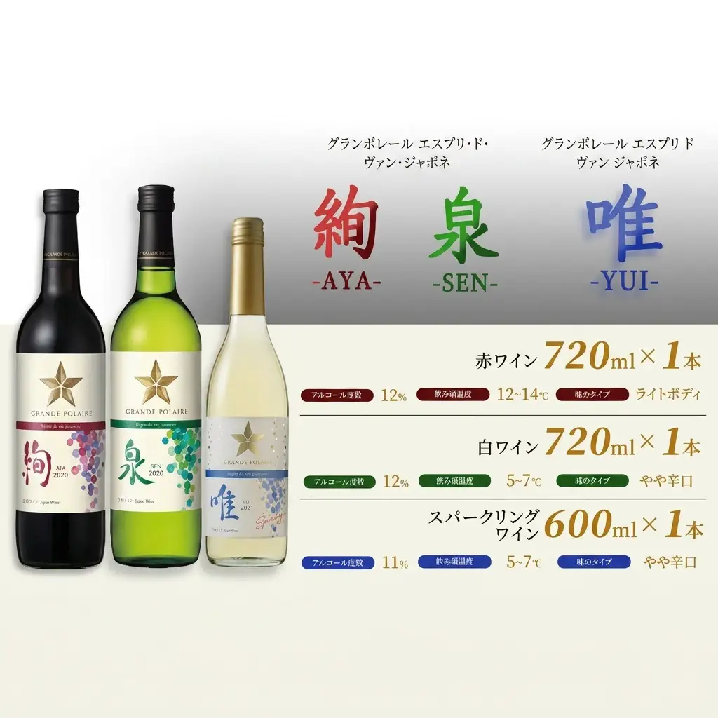 ワイン 飲み比べセット グランポレール 絢 泉 唯 ワイン 飲み比べセット 【3本】