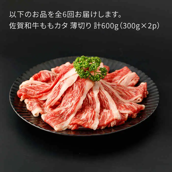 【定期便】牛肉 ももカタ薄切り 計600g NAC156 牛肉 全6回