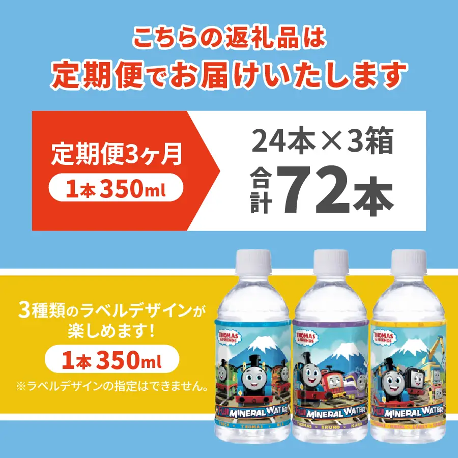 水 【3か月お届け】きかんしゃトーマスのミネラルウォーター定期便 備蓄