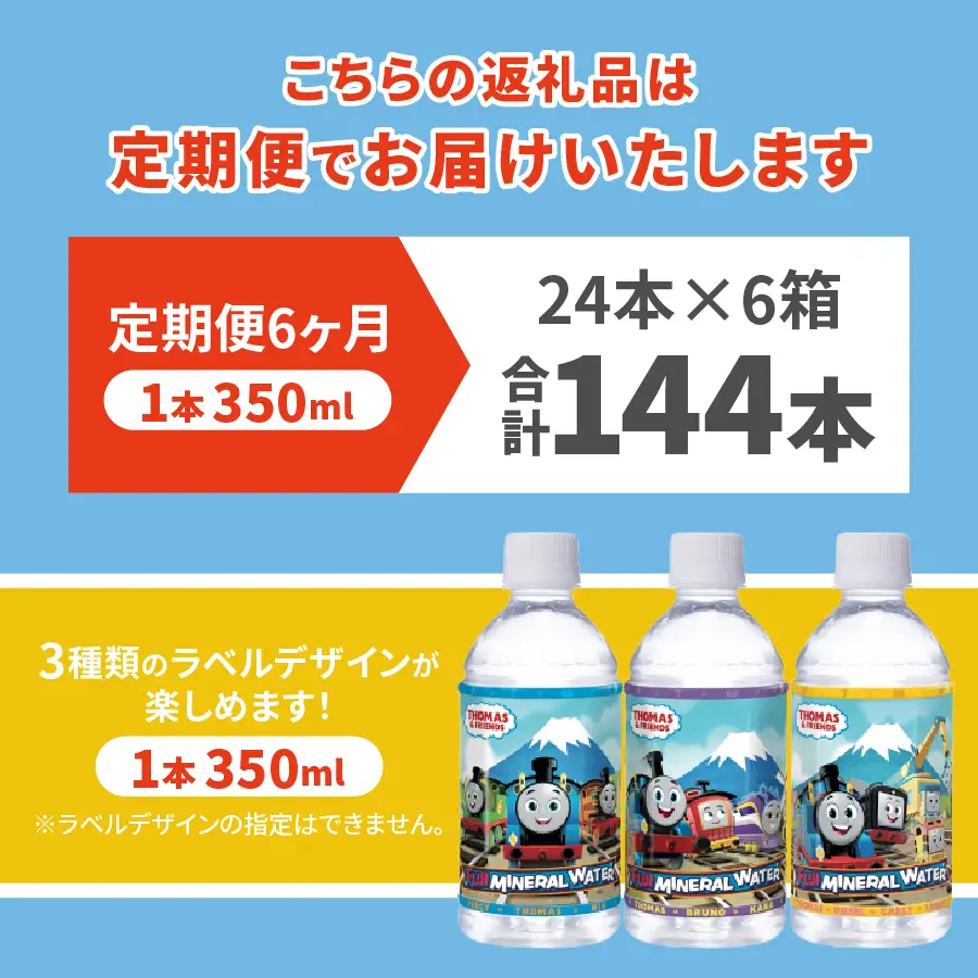 水 【6か月お届け】きかんしゃトーマスのミネラルウォーター定期便 備蓄