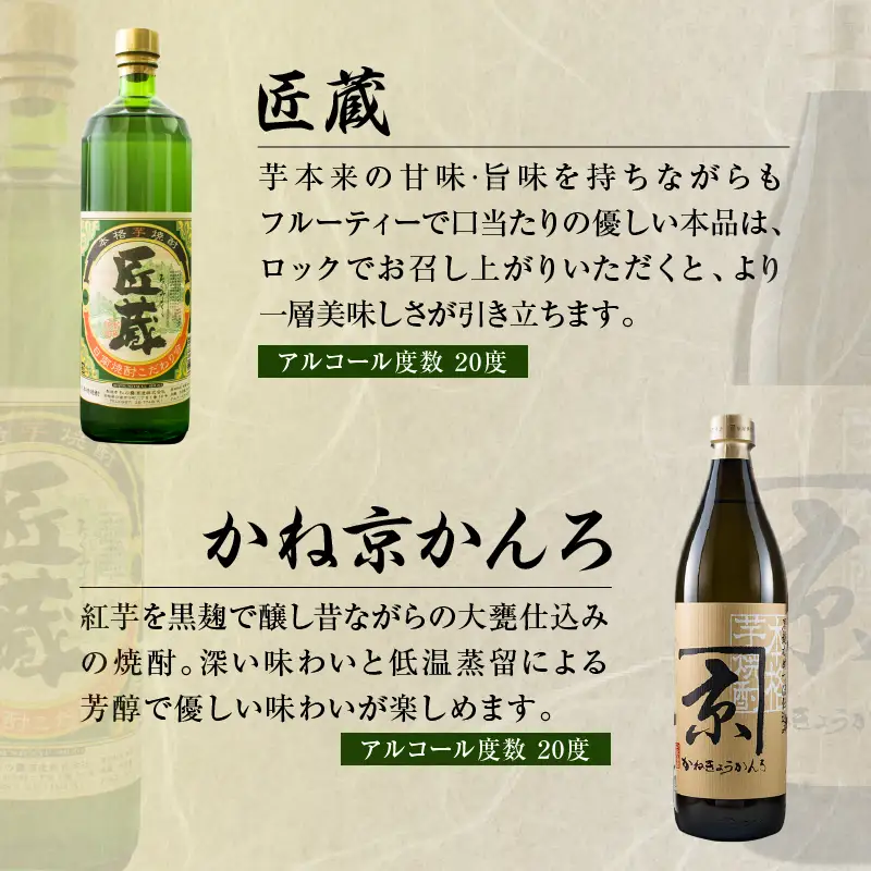 日南 宮崎 焼酎 セットF 20度 各900ml 八重桜 郷酒 日南限定 平蔵 黒 宮崎県内限定 匠蔵 こだわり会限定 かね京かんろ お酒 アルコール 飲料 飲み物 芋焼酎 かめつぼ仕込み 飲み比べ お取り寄せ グルメ 詰め合わせ 京屋酒造 古澤醸造 櫻乃峰酒造 送料無料_BD77-23
