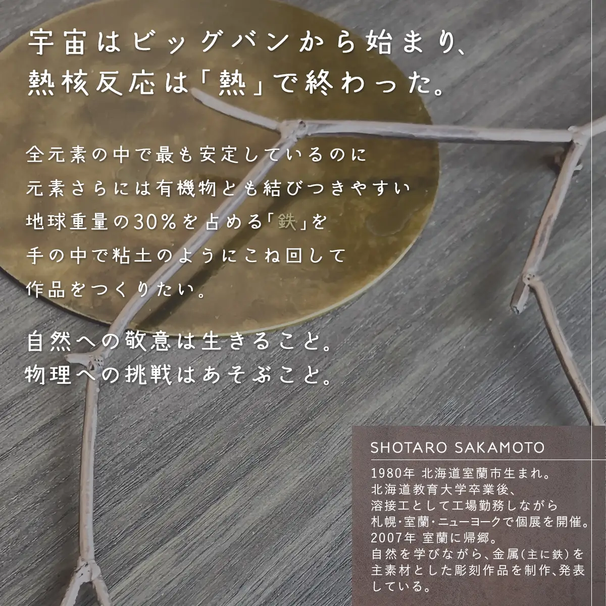 作品「梵（そよぎ）～冬」 S 約310×310mm 【 彫刻 作品 芸術 鉄 壁掛け オブジェ 】 MROBB005