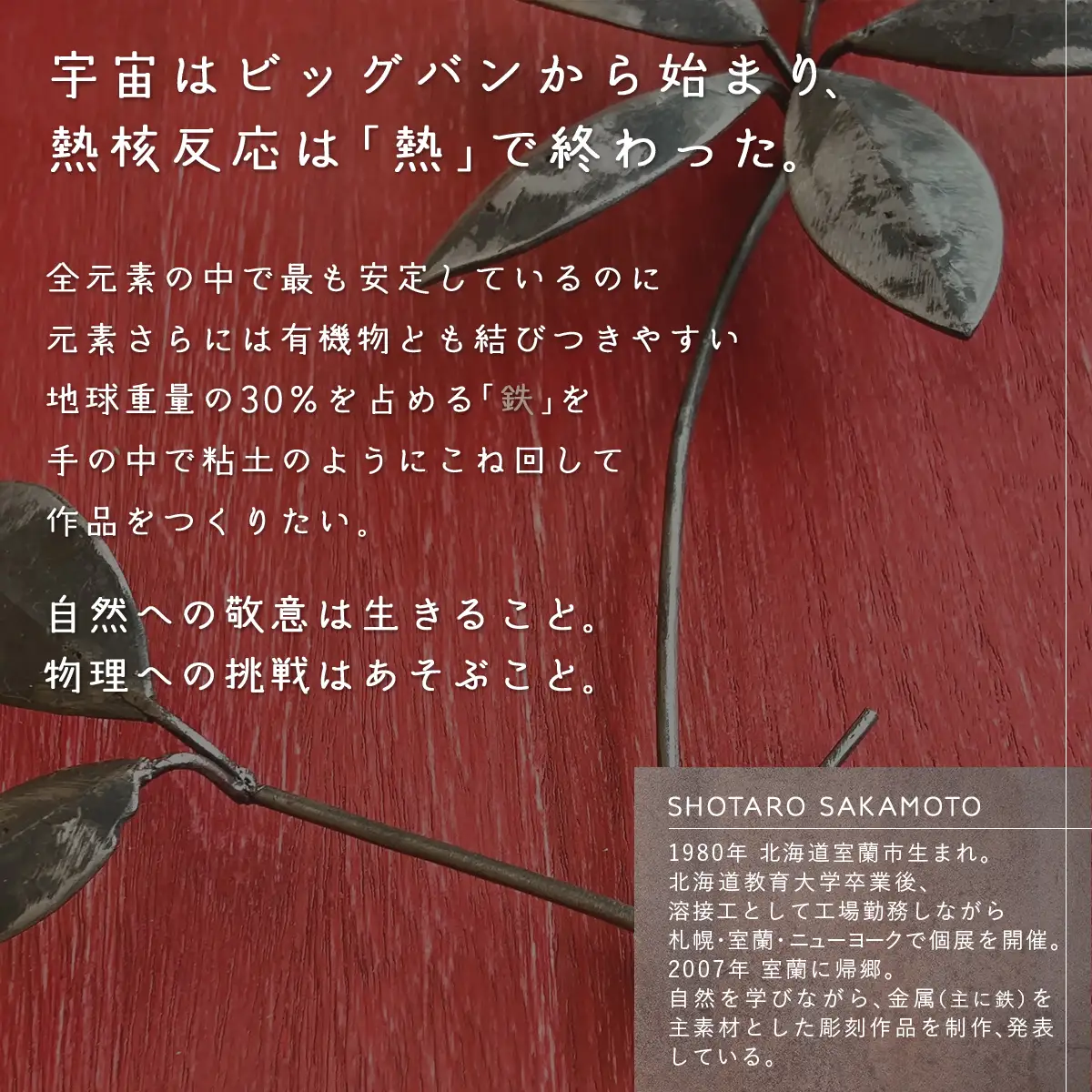 作品「梵（そよぎ）～夏」 S 約310×310mm 【 彫刻 作品 芸術 鉄 壁掛け オブジェ 】 MROBB002