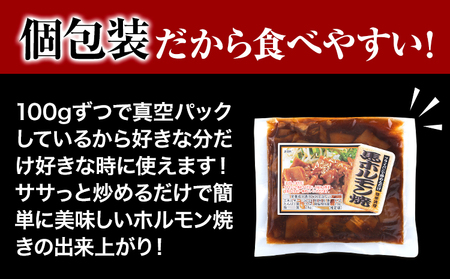 馬ホルモン焼 10個セット 10人前 (100g×10個) 千興ファーム 《60日以内に出荷予定(土日祝除く)》 熊本県 御船町 ホルモン ホルモン焼き 馬ホルモン 馬 馬肉 タレ たれ 個包装 おつまみ 送料無料 大人気 簡単調理