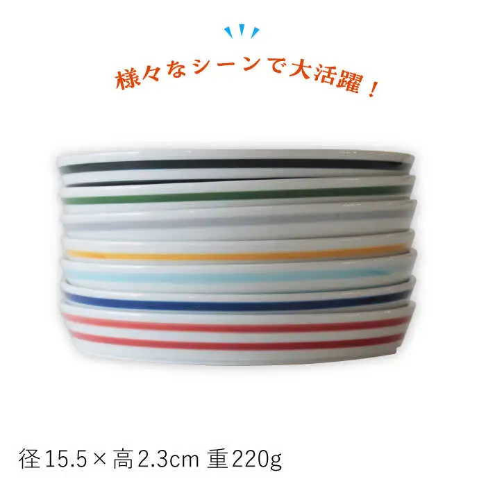 【波佐見焼】 カラーライン プレート 取り皿 7色セット 丸皿 器 食器  皿【Cheer house】[AC216] 波佐見焼