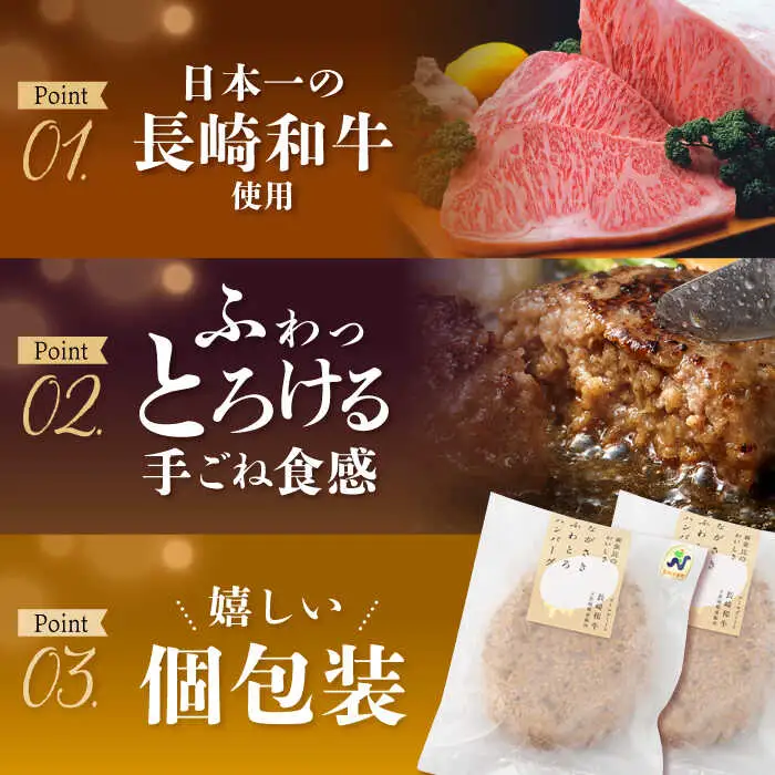 【全6回定期便】ハンバーグ 5個入 累計20,000個突破！ ふわとろハンバーグ 長崎和牛 ご自宅用 簡易包装【ワールドミート】 [YF11] 肉 牛肉 豚肉 おかず 惣菜 定期便