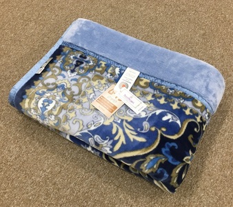 日本製 マイヤー毛布 シングル (2枚合わせ毛布) 1枚 ブルー N-M-3702BL [3659]
