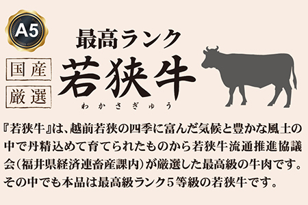 若狭牛焼肉用（A5ランク）　500ｇ