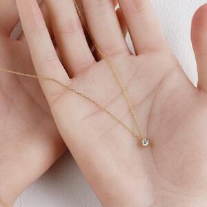 K18イエローゴールド【ラボグロウンダイヤモンドネックレス】0.2ct 美しい6本たてづめデザイン 長さ40cm LAB-K18-001 ネックレス