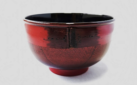 新潟特産竹塗　お椀　Φ12cm 民芸品 工芸品 伝統技術 食器 汁椀  朱塗り