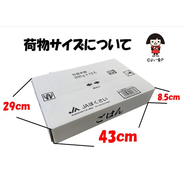 パックごはん JAほくさいオリジナル 200g×12個 No.323