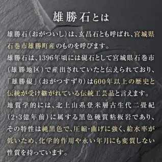 【雄勝石】石皿270×120 雄勝石 玄昌石 食器 石皿 270×120×6mm シリコン脚付き お皿 天然石 プレート 黒 雄勝硯生産販売協同組合