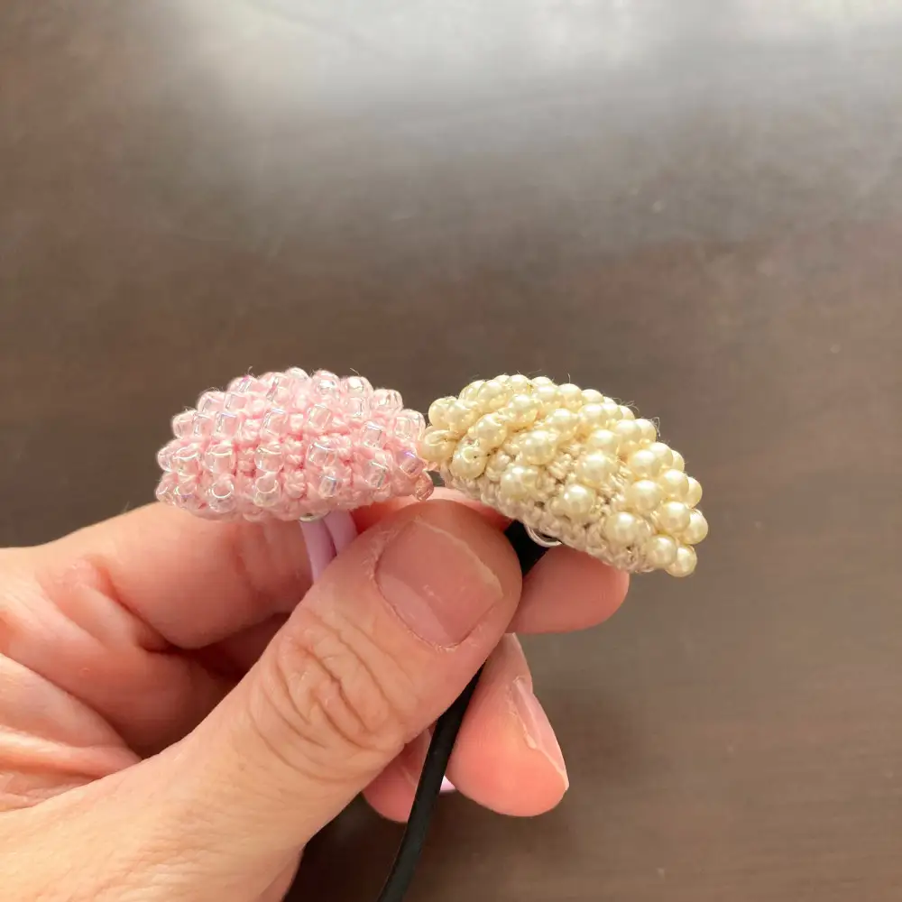 【Cヘアゴムパステル】ビーズのヘアゴム５個※着日指定不可｜ヘアアクセサリー
