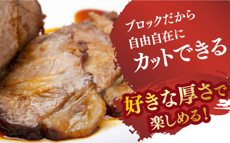 7日発送）味付けもも肉チャーシューブロック約1kg[EBA059]  チャーシュー 焼豚 モモブロック 叉焼 冷凍 生麺 セット スープ  九州 長崎 長与町 国産 ちゃーしゅー やきぶた おかず おつまみ 味付き 味付け もも肉 ブロック 人気 おすすめ 特製 こだわり お取り寄せ ご当地 厚い ジューシー