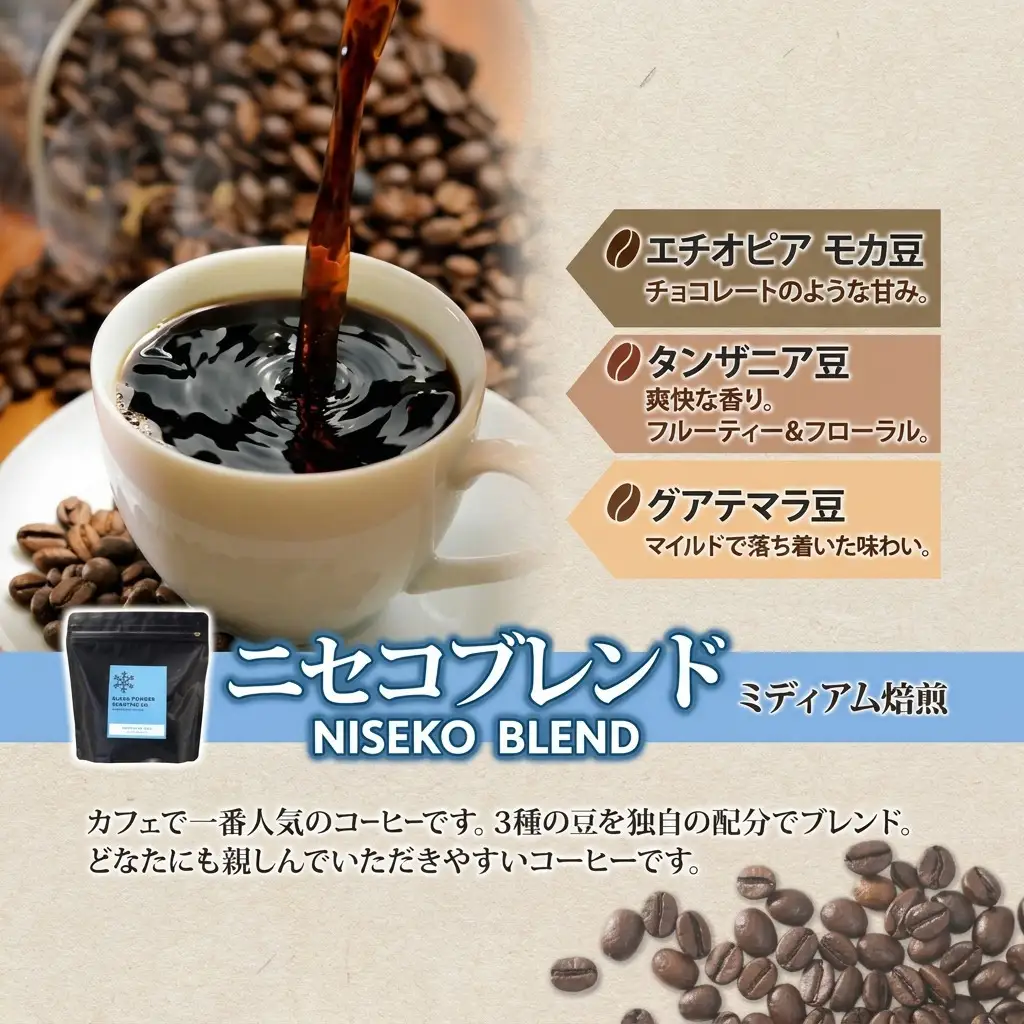 コーヒー 挽き豆 ニセコブレンド 中煎り グリーンファームカフェ コーヒー【200g】