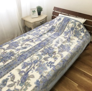 日本製 丸洗いOK マイヤー毛布 シングル ブルー 1枚 (新合繊ニューマイヤー毛布) 1185BL｜寒さ対策 あったかい 毛布 洗濯可能 [3721]