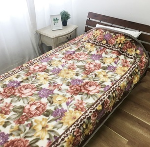 日本製 丸洗いOK マイヤー毛布 シングル ベージュ 1枚 (新合繊ニューマイヤー毛布) 1189BE｜寒さ対策 あったかい 毛布 洗濯可能 [3722]