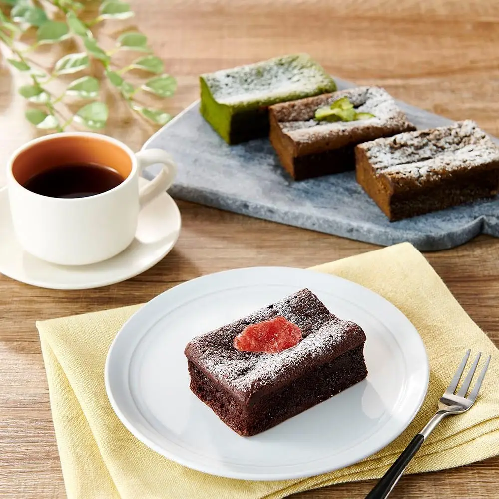 ガトーショコラ 食べ比べ セット（チョコ＋ほうじ茶ハーフ／抹茶＋和紅茶ハーフ）【由布院ときの色】