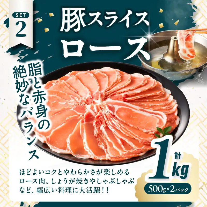 宮崎県産豚スライスバラエティセット(バラ・ロース・肩ロース)合計3kg 肉 豚 豚肉 おかず 国産_T030-0875
