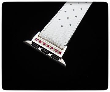 CN-008_Apple Watch専用シルバー925製チャーム_sevenstone(Ruby)&ラバーバンド