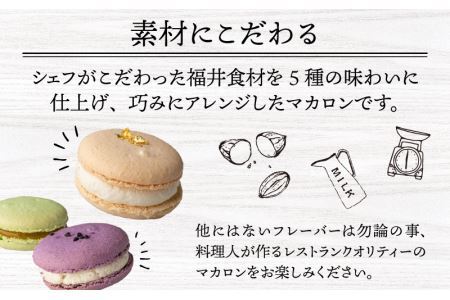 福井の原材料にこだわった マカロンアソート 5個セット [A-116001]