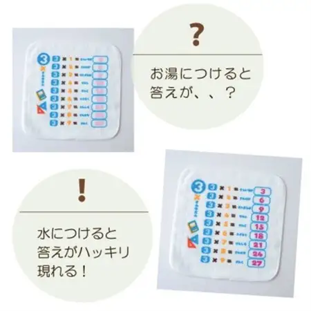 水をかけると文字が浮き出る!不思議なタオルハンカチ 9枚組(温度)【1427128】