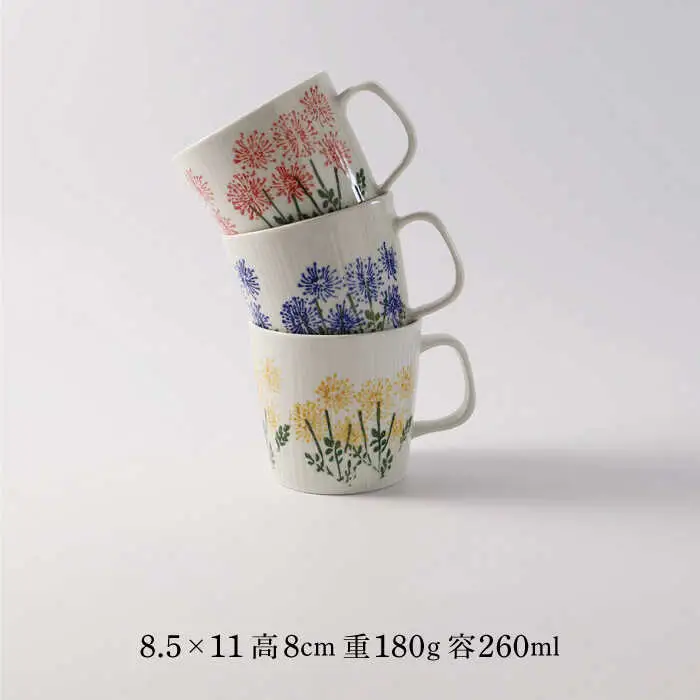 【波佐見焼】スリーカラーフラワー おもてなし 6点セット 食器 茶碗 マグカップ【福田陶器店】[PA308] 波佐見焼