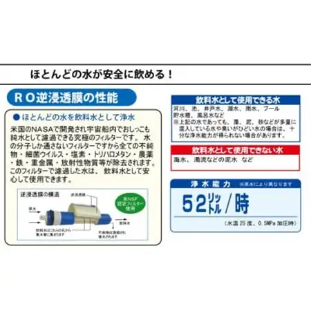 手動式 RO逆浸透膜型 非常用浄水器『コッくん飲めるゾウRO』_浄水器 非常用 手動式 災害時 おすすめ 送料無料 RO逆浸透膜 断水_【1419476】
