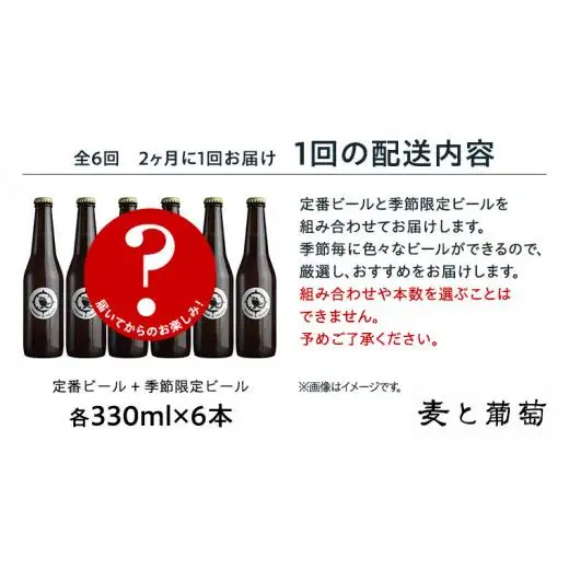 【 6ヶ月隔月 】 クラフトビール おまかせ 定期便 6本セット 飲み比べ 茨城県産 牛久醸造場 330ml × 6本