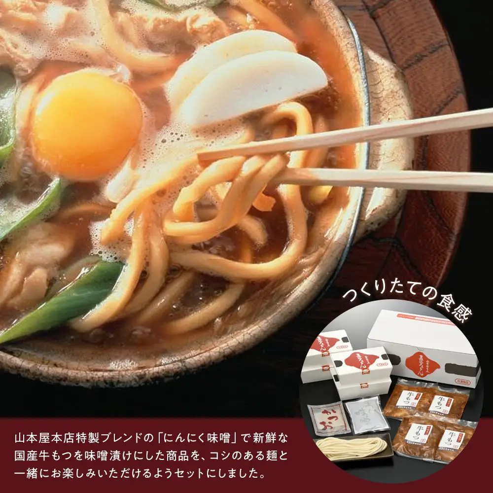 名古屋名物　味噌漬けもつ入り味噌煮込うどん(冷凍めん)ギフト4食入り