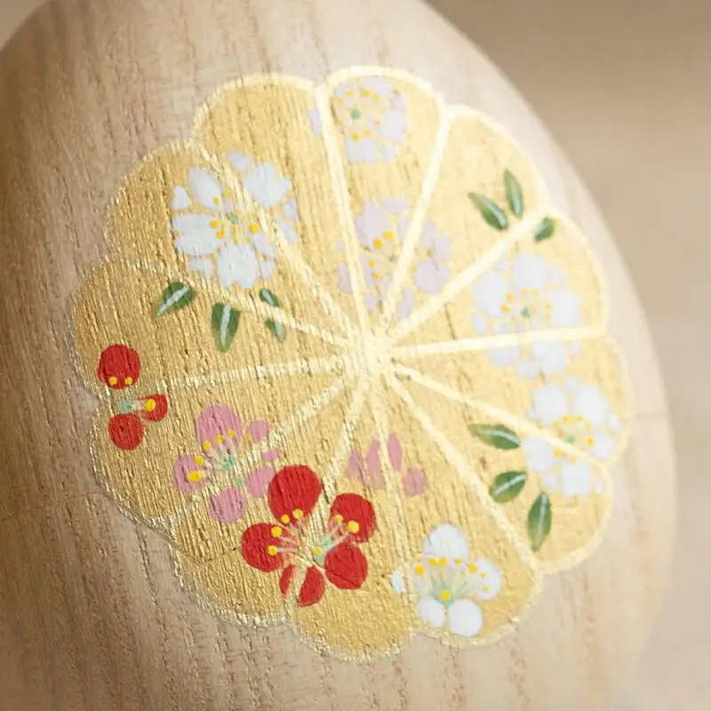 【箱藤商店】桐製たまご箱（菊文様）〈京都日本画絵師絵付け〉
