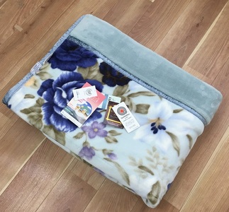 C.R.P加工毛布 マイヤー毛布 シングル ブルー 1枚 (合わせ毛布)24401BL｜マイナスイオン 快眠 快適 睡眠 洗える 洗濯可能 [3787]