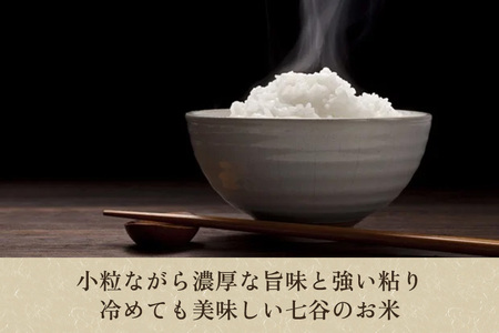 【定期便3回隔月お届け】七谷産コシヒカリ 精米25kg（5kg×5）白米 捧運次商店