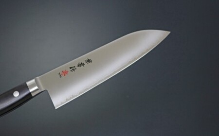 兼常作 粉末ハイス鋼 口金付黒合板柄 三徳包丁165mm 木鞘セット（KC-133w/KC-633）