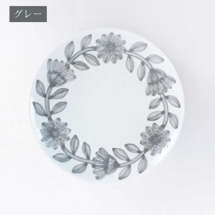 【波佐見焼】デイジー（青・グレー）18cm プレート 4枚セット 食器 皿【西山】【NISHIYAMAJAPAN】[CB129] 波佐見焼