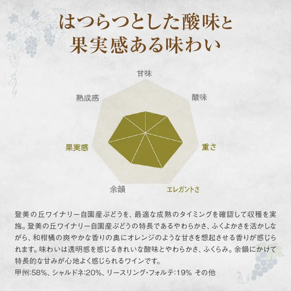 サントリー登美の丘ワイナリー フロムファーム 甲斐 白 2022 750ml ワイン 白ワイン オリジナルワイン 甲斐市 辛口 山梨 H-77