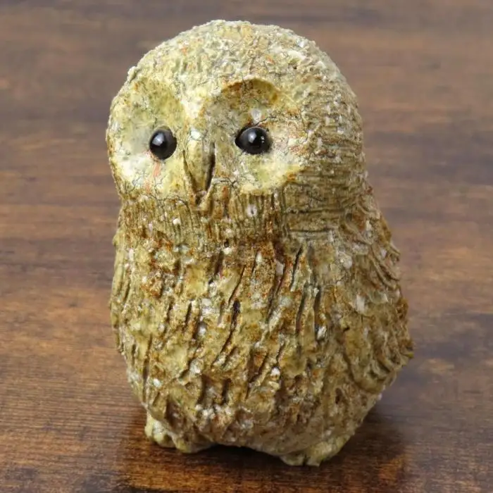 信楽焼　手作りフクロウ親子　an-011 (184622-40037613)