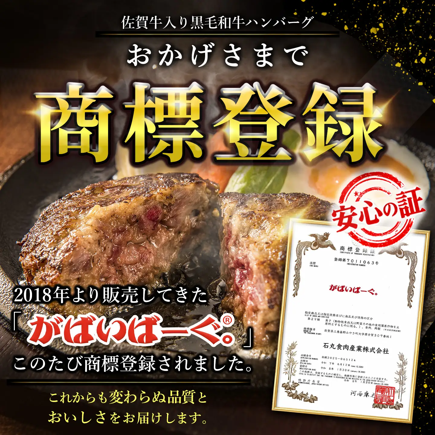 がばいばーぐ。佐賀牛入り黒毛和牛ハンバーグ140g×12個(H081147)