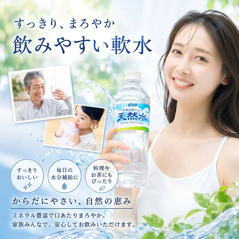 定期便6回【ミネラルウォーター】 DyDo 天然水 500ml 24本セット ミネラルウォーター