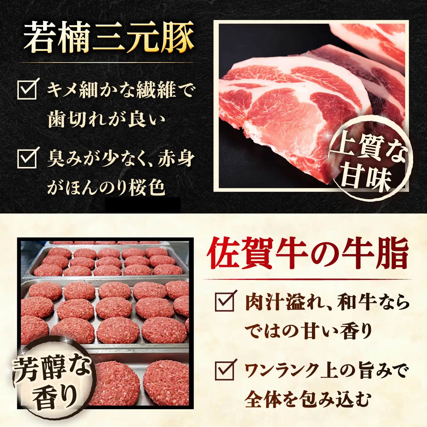 若楠三元豚ハンバーグ 120g×8個 [UBH050] ハンバーグ