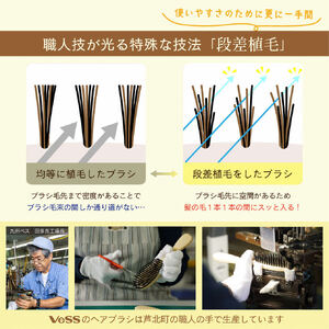 B213-06 職人が作る天然毛100％Ｓ型ブラッシングブラシ