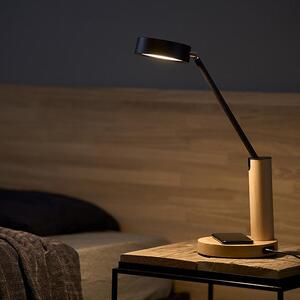 LEDデスクライト ワイヤレス充電 USBポート付 デザインタイプ  Qi充電シリーズ平置きタイプ調光調色 アイリスオーヤマ 家電 電化製品 調光無段階 調色3段階 LDL-QF02DL-T ウッド