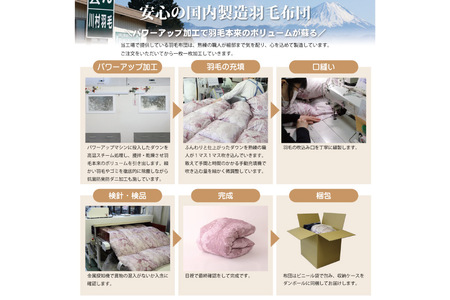 【春秋用】 高級 軽量 羽毛布団 シングル 合掛け 中厚  ( エリーヌ 青 柄 ) ｜[川村羽毛 山梨県 韮崎市 20743617]