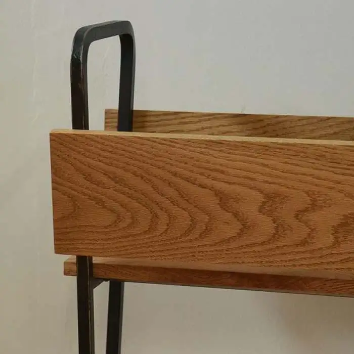 家具 アイアンとオークのプランター カバン置き