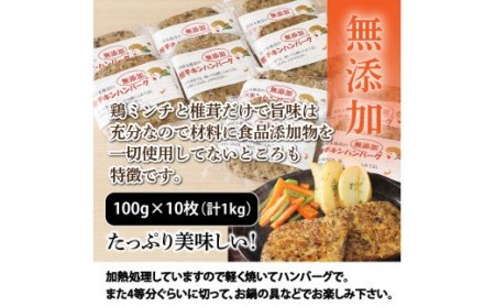 椎鶏（しいチキン）の無添加ハンバーグ1kg _10127Z