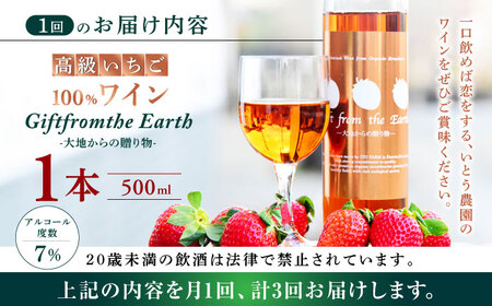 【3回定期便】高級 いちご 100％ワイン Giftfromthe Earth -大地からの贈り物- オーガニック【伊藤農園】 いちご 苺 熊本県 特産品 有機 お酒 オーガニックワイン [ZBB018]